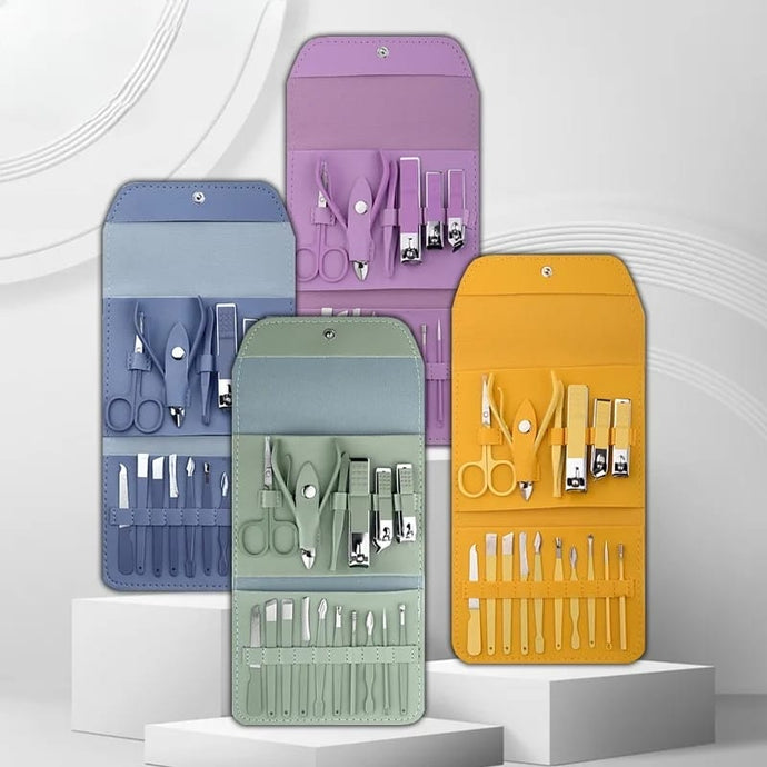 16 In 1 Nail Kit Manicure Nail Clippers & Pedicure Set (random Color)